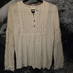 Knox Rose Cream Lace Accent Blouse